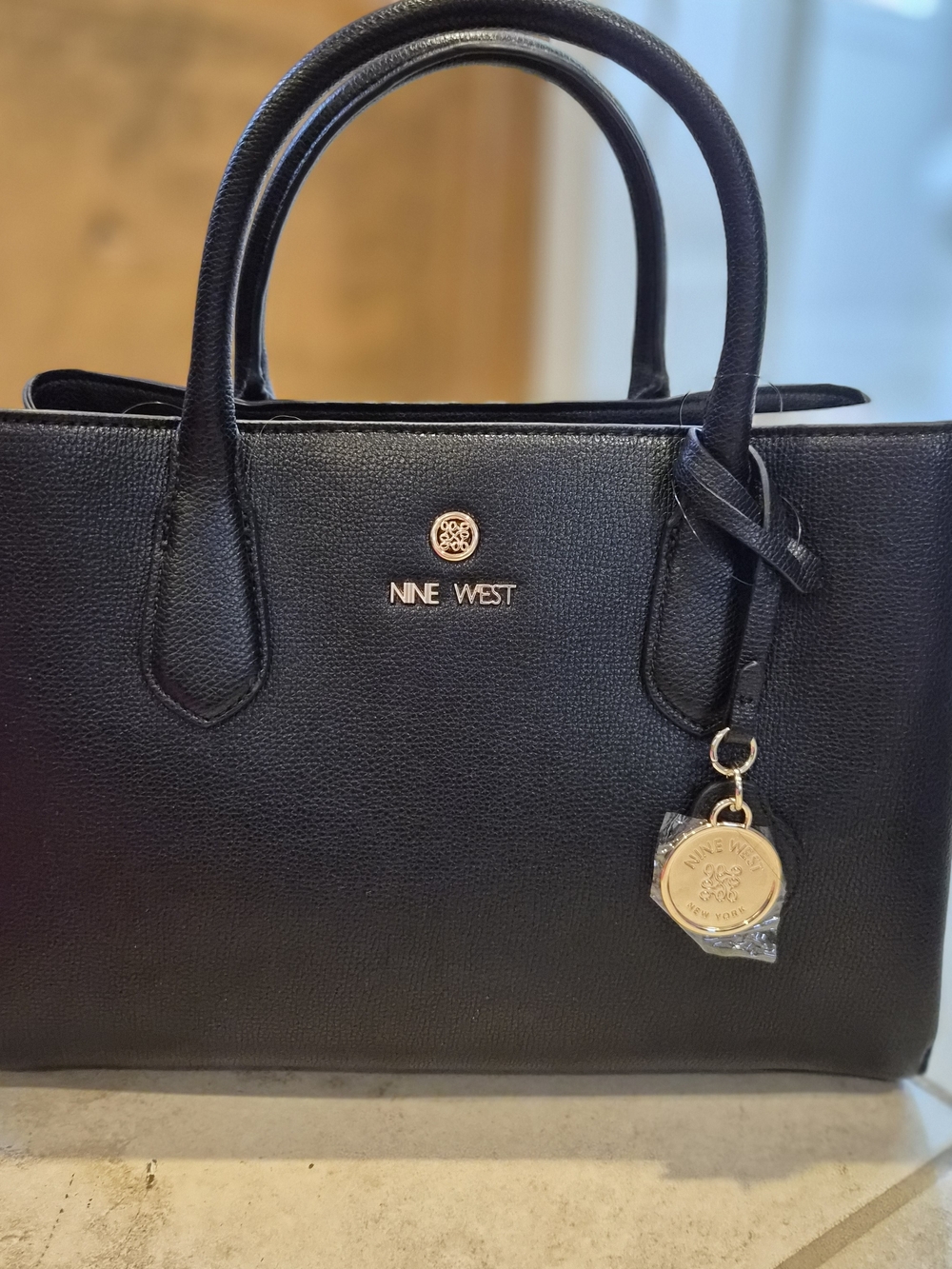 New With Tags Nine West Black Structured Tote Bag